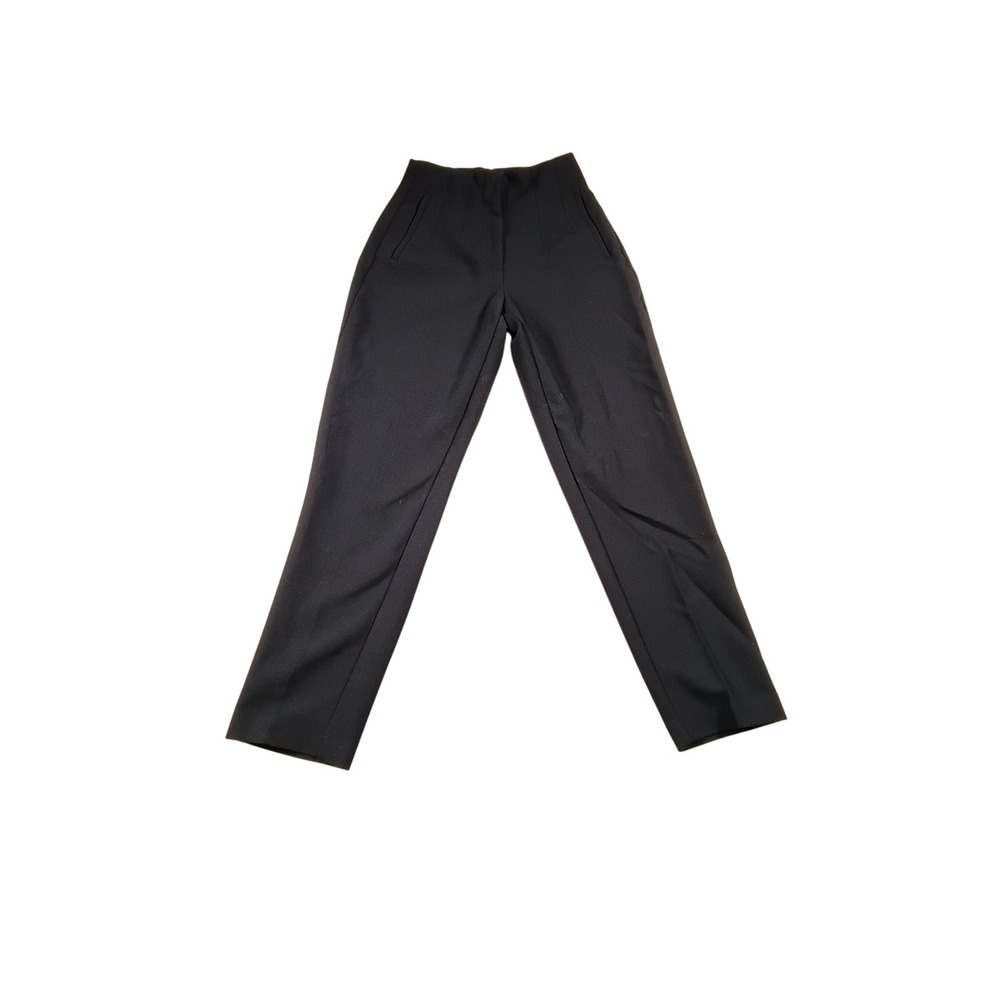 Zara Tapered Trousers Womens XS Black High Waisted Darted Pants